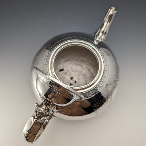 約 1875 年英國古董鍍銀茶壺 Martin & Hall